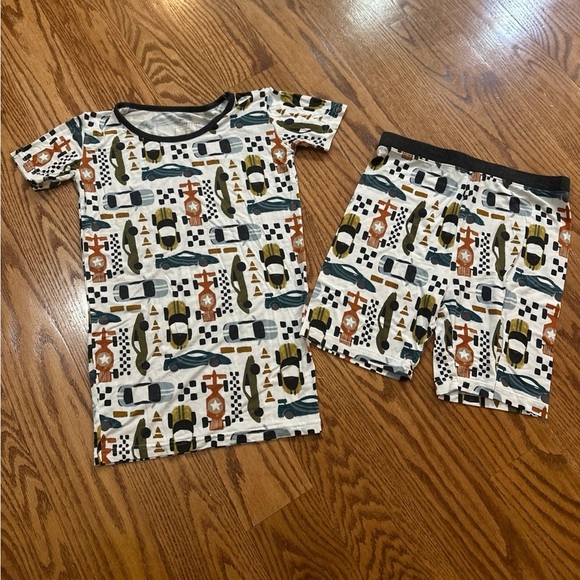 Little Sleepies Bamboo Pajamas Set Kids 12/14 Fast Lane - Picture 1 of 7